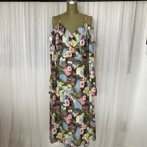 H&M wrap over spaghetti straps at shoulders! Long sleeves! maxi dress Size 10